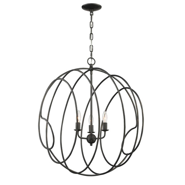 Conduit Large 3-Light Industrial Chandelier