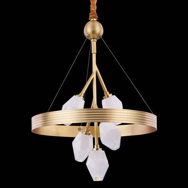 Alessi Round Brass Ring Flower Chandelier