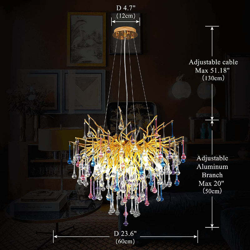 Crystal Branch Raindrop Chandelier