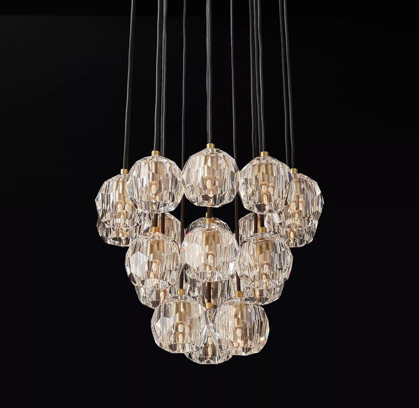 Boule Crystal Round Cluster Chandelier 19"