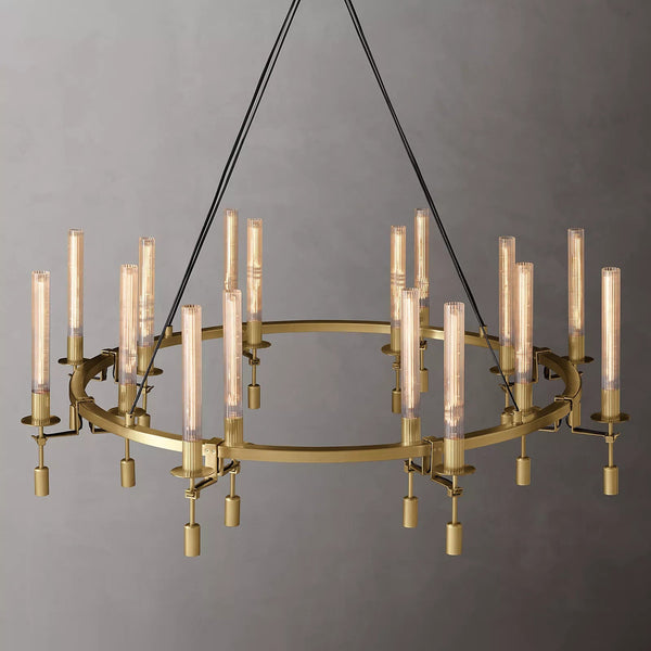 Fontana Round Chandelier 58", 16-lights, Industrial Wind