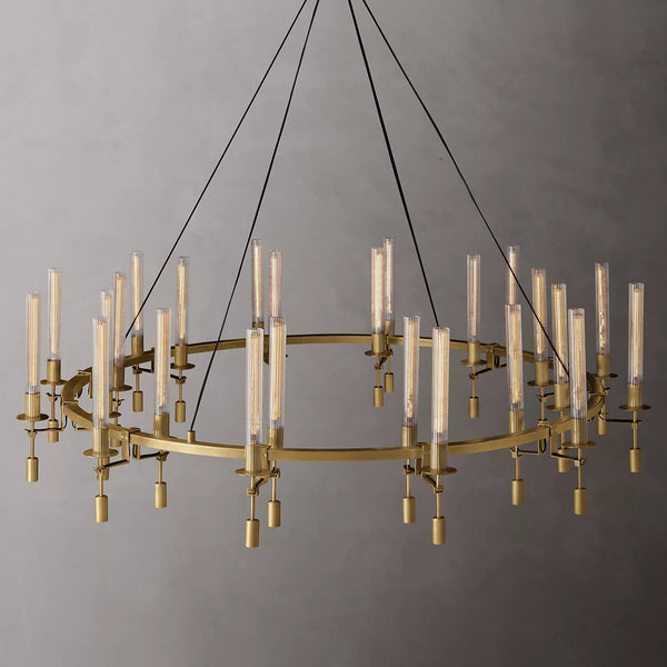 Fontana Round Chandelier 70",24-lights, Industrial Wind