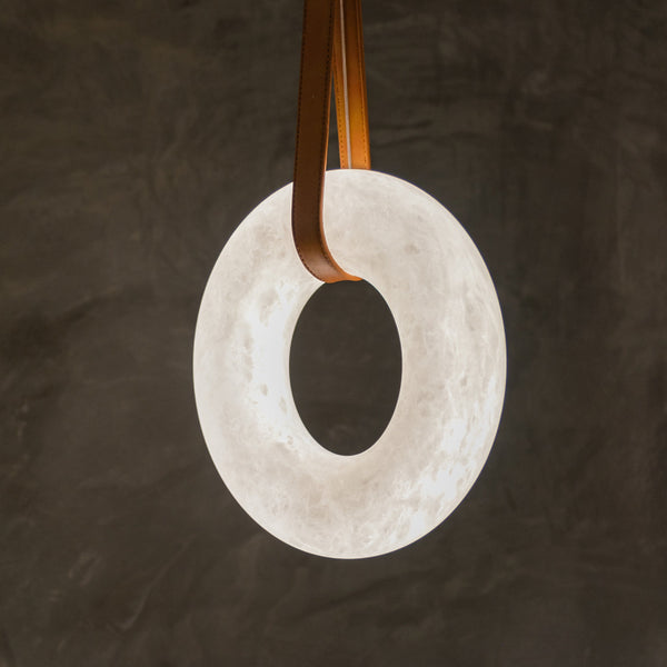 Alanbaster Pendant Alabaster Chandelier, Halo Ring Chandelier