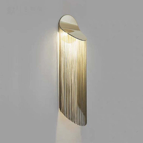 Modern Arcs Chain Tassel Wall Sconce