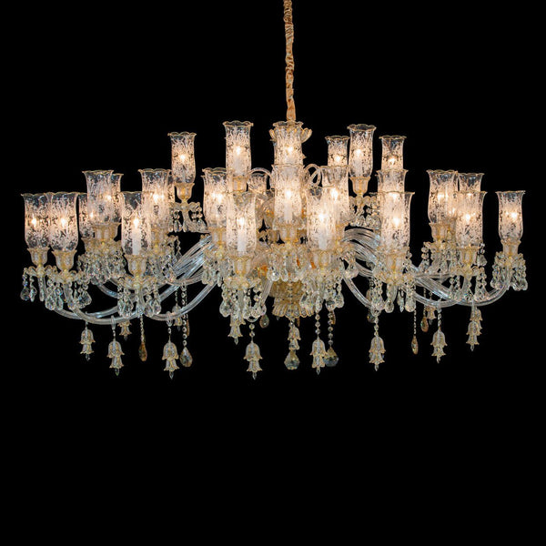 24 Light Oval/ Linear Marbella Garnier Crystal Chandelier