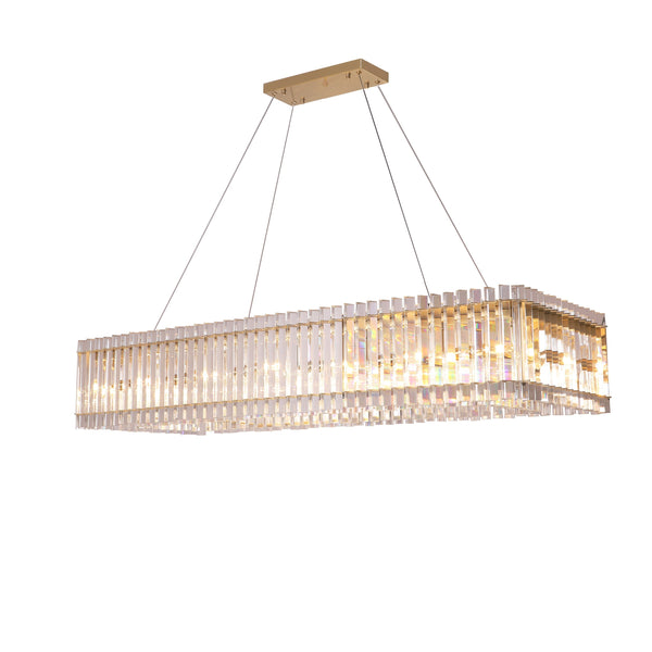 Aquitaine Apex Odeon Crystal Fringe 1-tier Rectangular Chandelier