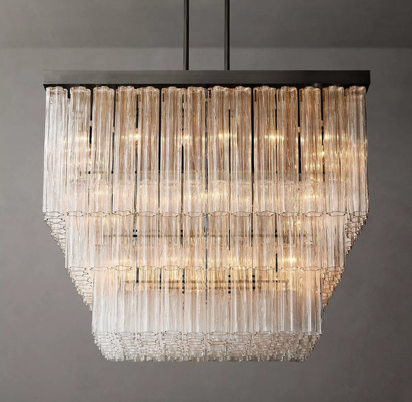 Mist Light Square Chandelier 45"