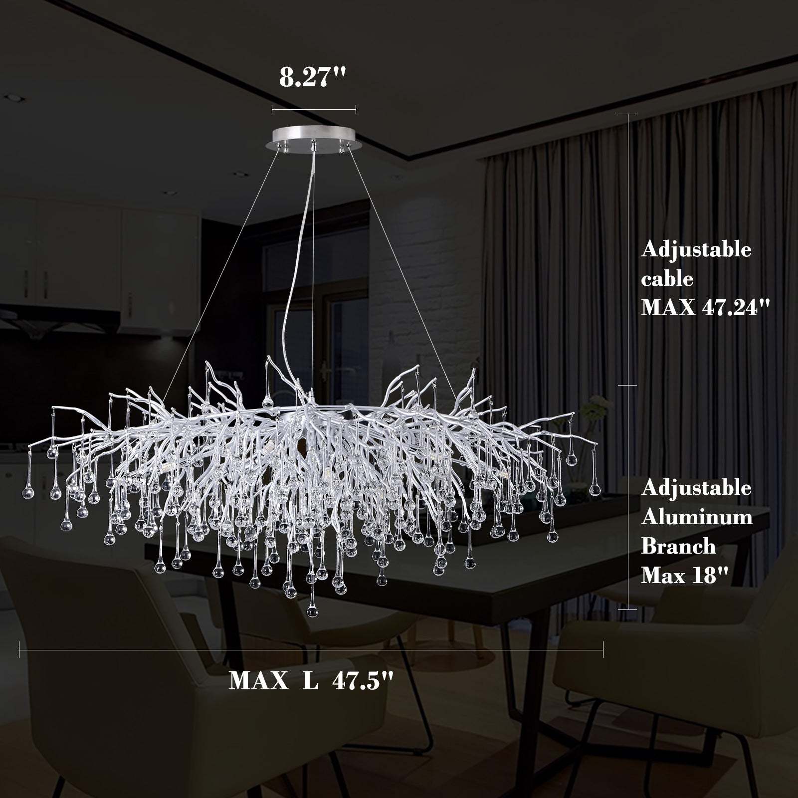 Crystal Branch Raindrop Chandelier