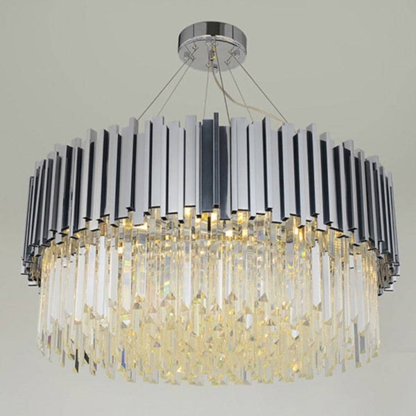 Giovanni Crystal Round Chandelier Polished Chrome