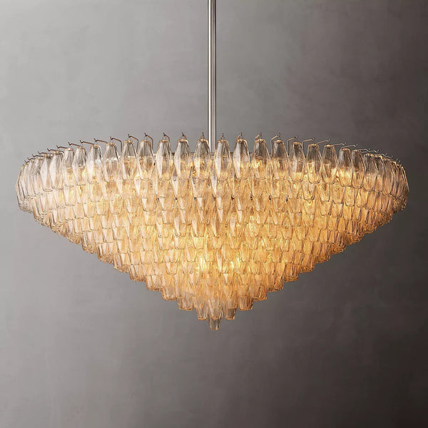 Chiara Glass Tiered Round Chandelier 61"