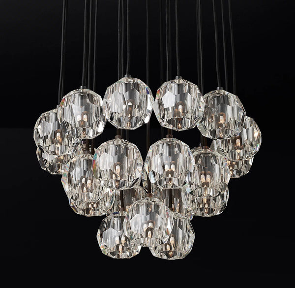 Boule Crystal Round Cluster Chandelier 24"