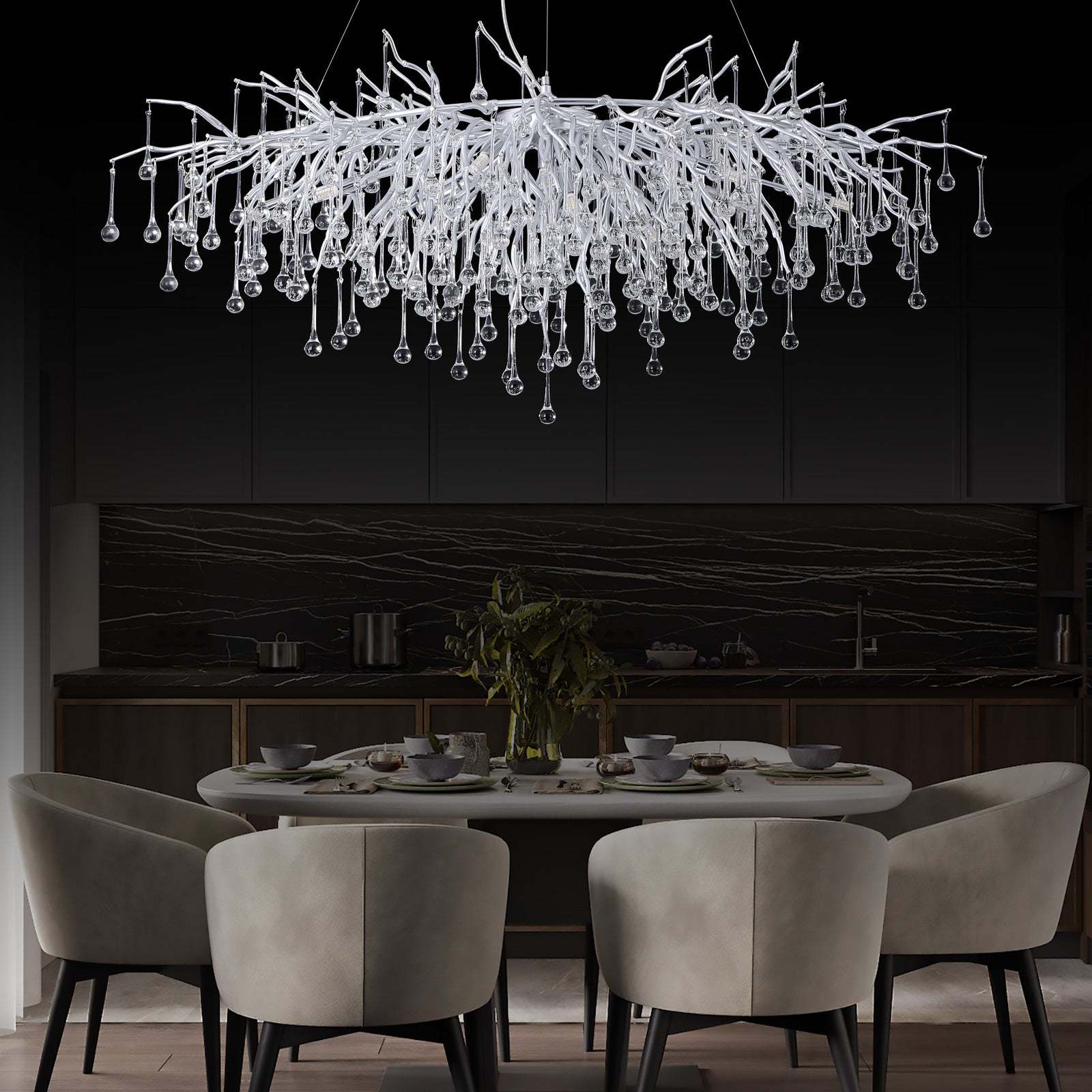 Crystal Branch Raindrop Chandelier