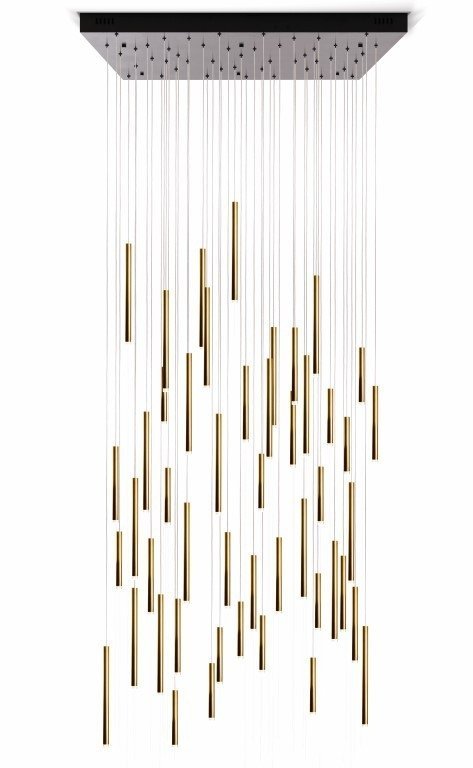 Bellini Square Two-Tone Tubular Pendant Light Chandelier