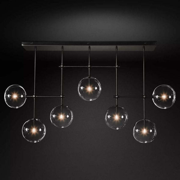 Glass Globe Modern Linear Chandelier  59"W