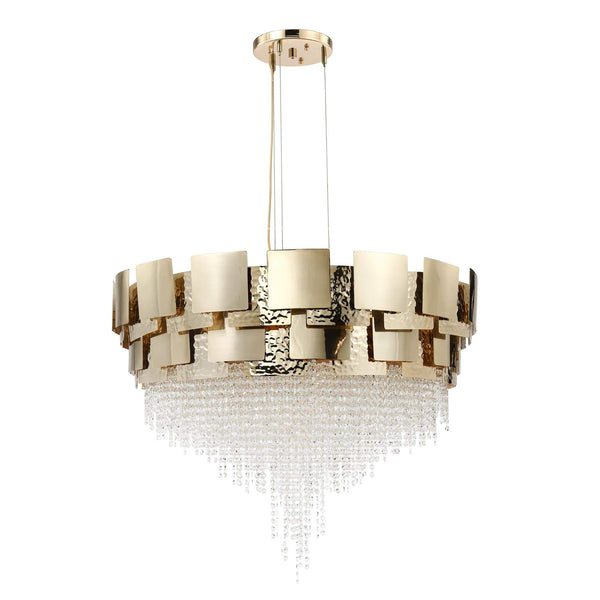 Anastagio Geometric-Squares Round Crystal Bead Chandelier