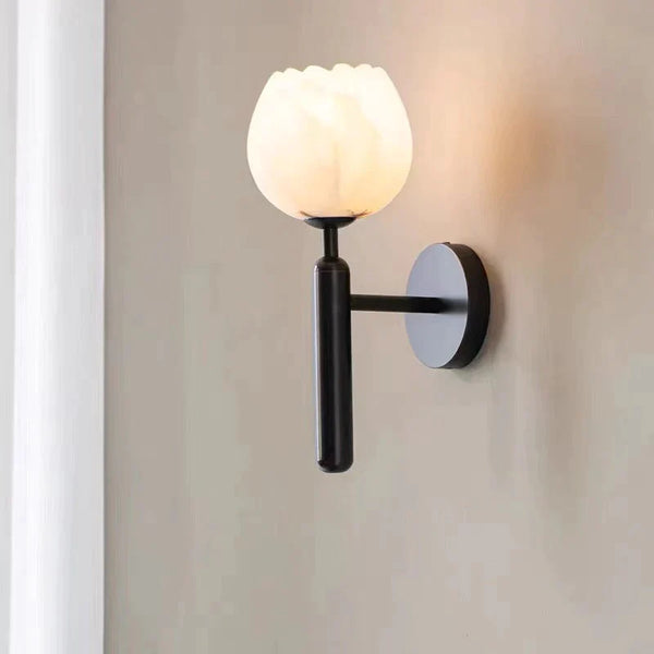 Alanbaster Globe Wall Sconce For Bedroom