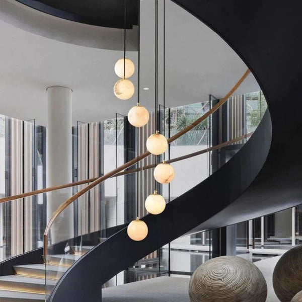 Alanbaster Global Staircase Chandelier