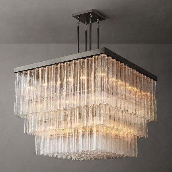 Mist Light Square Chandelier 45"