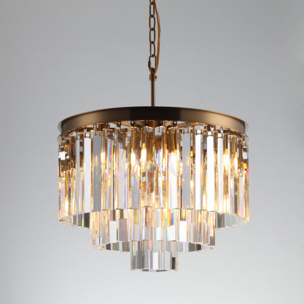 Apex 3-Tier Odeon Crystal Fringe Chandelier