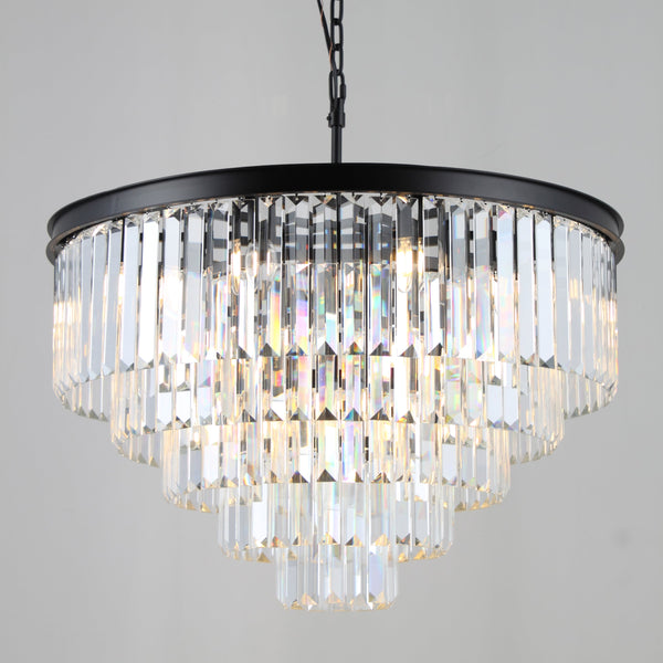 54" Wide Odeon Round Crystal Fringe Chandelier