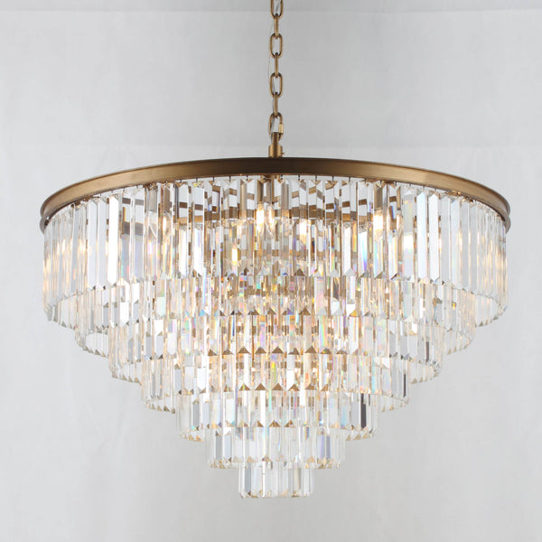 5-Tier Odeon Crystal Fringe Chandelier