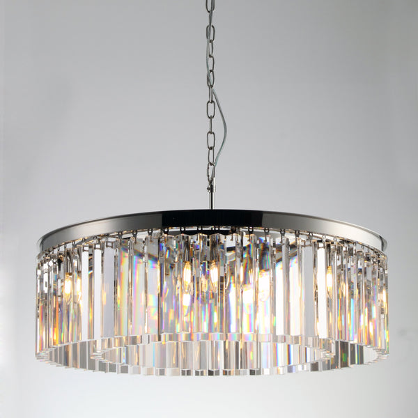 Apex Odeon 1-Tier Round Fringe Crystal Prism Chandelier