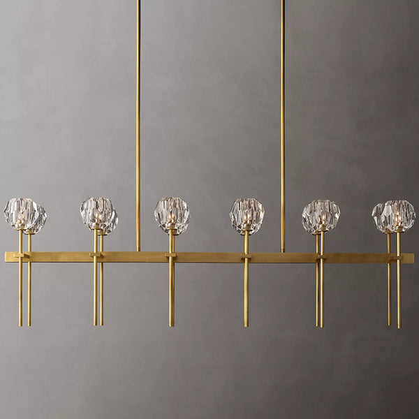 Boule Cristal Double Linear Chandelier 60"