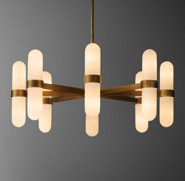 Capsule-shaped chandelier