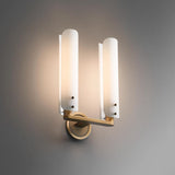 Ale White Shade 2-Head Wall Sconce 16"H