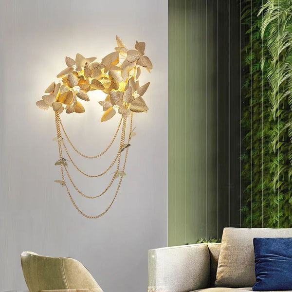 Golden Leaf Sconce 23.6"  47.2"