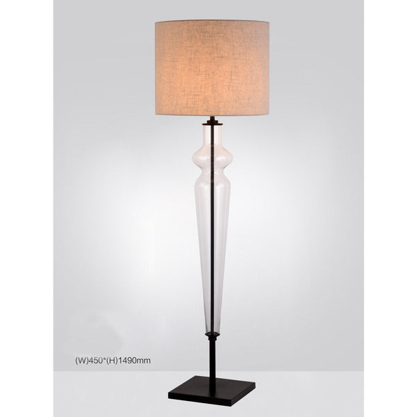 "The Scan" Hand-Crafted Blown Glass Floor Lamp With Shade