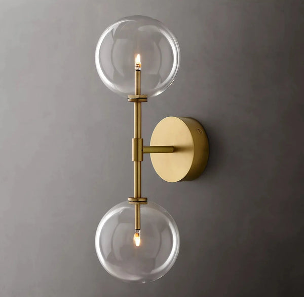 Modern Glass Globe Modern Sconce, Linear Wall Sconce For Bedroom