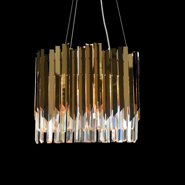 Arrows Steel Crystal Chandelier Round