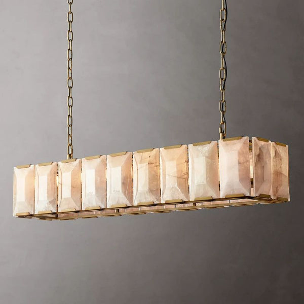 Harlow de Calcite Rectangular Chandelier 62"