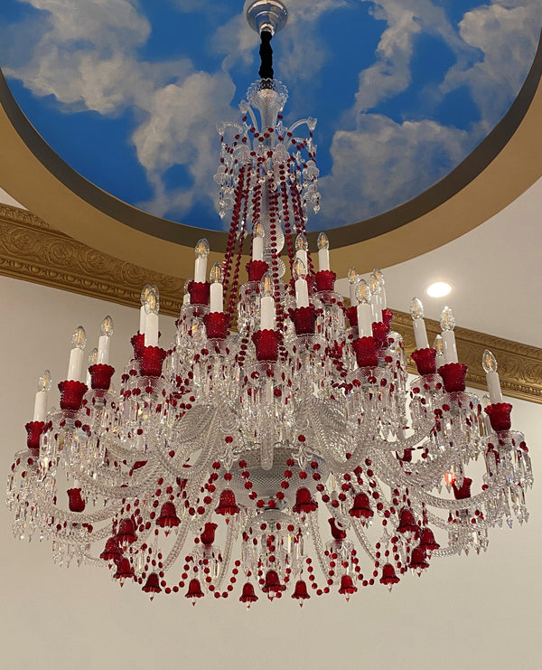 Antoinette 48 Light Red Crystal Chandelier