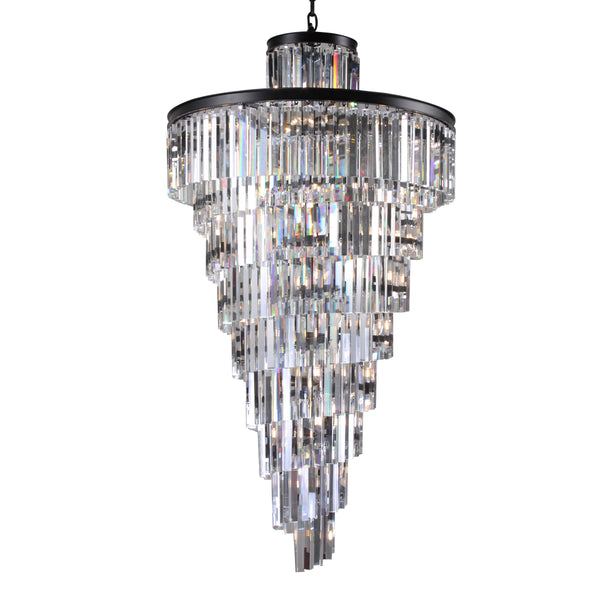 Apex Odeon Spiral Tiered/ Layered Crystal Fringe Chandelier