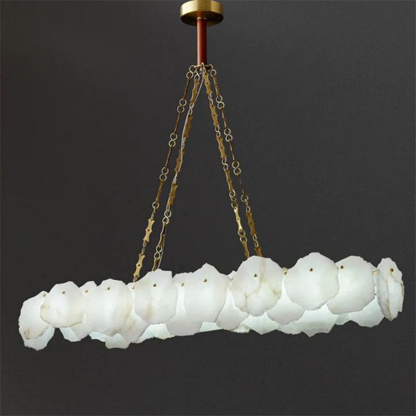 Alanbaster Flakes Linear Chandelier- Chain