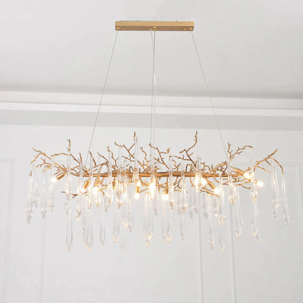 Postmodern Crystal Creative Linear Branch Chandelier