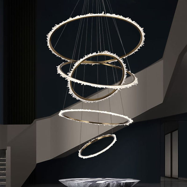 Primary Crystal Multi Rings Chandelier