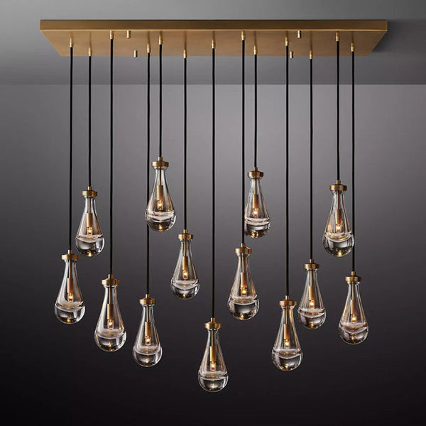 Raindrop Linear Chandelier 54", Rain Chandelier