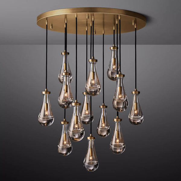 Raindrop Round Chandelier 36", Rain Chandelier