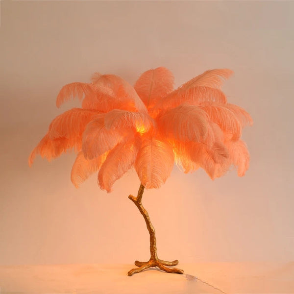 Aisak Featherly Ostrich Feathe Table Lamp