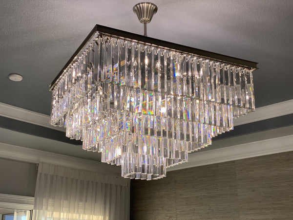 Apex 5-Tier Square Odeon Crystal Chandelier