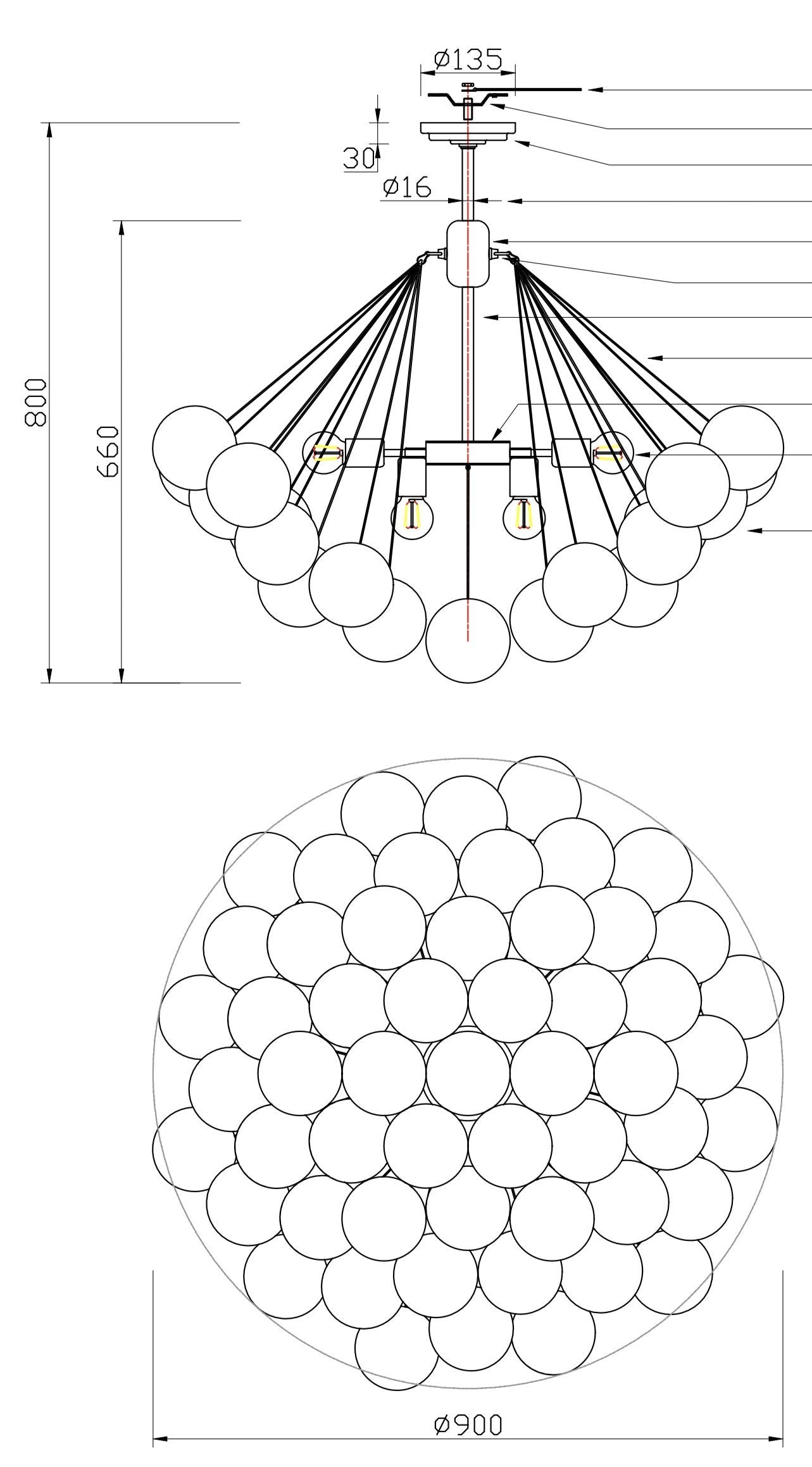 Blanket Glass Globe Pendant Chandelier